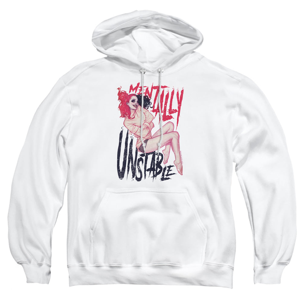 AN OFFCIALLY LICENSED BATMAN UNSTABLE ADULT UNISEX PULLOVER HOODIE WHITE
