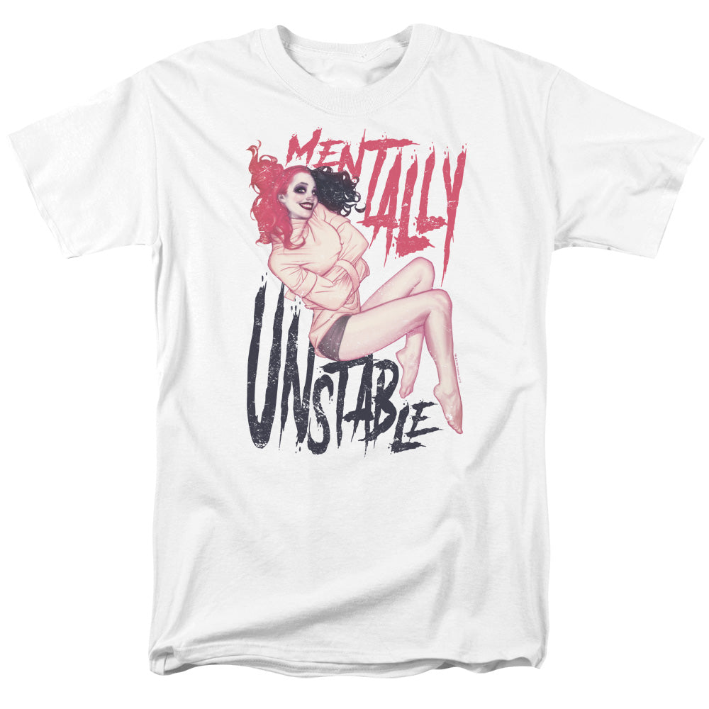 AN OFFCIALLY LICENSED BATMAN UNSTABLE MEN'S REGULAR FIT T-SHIRT WHITE