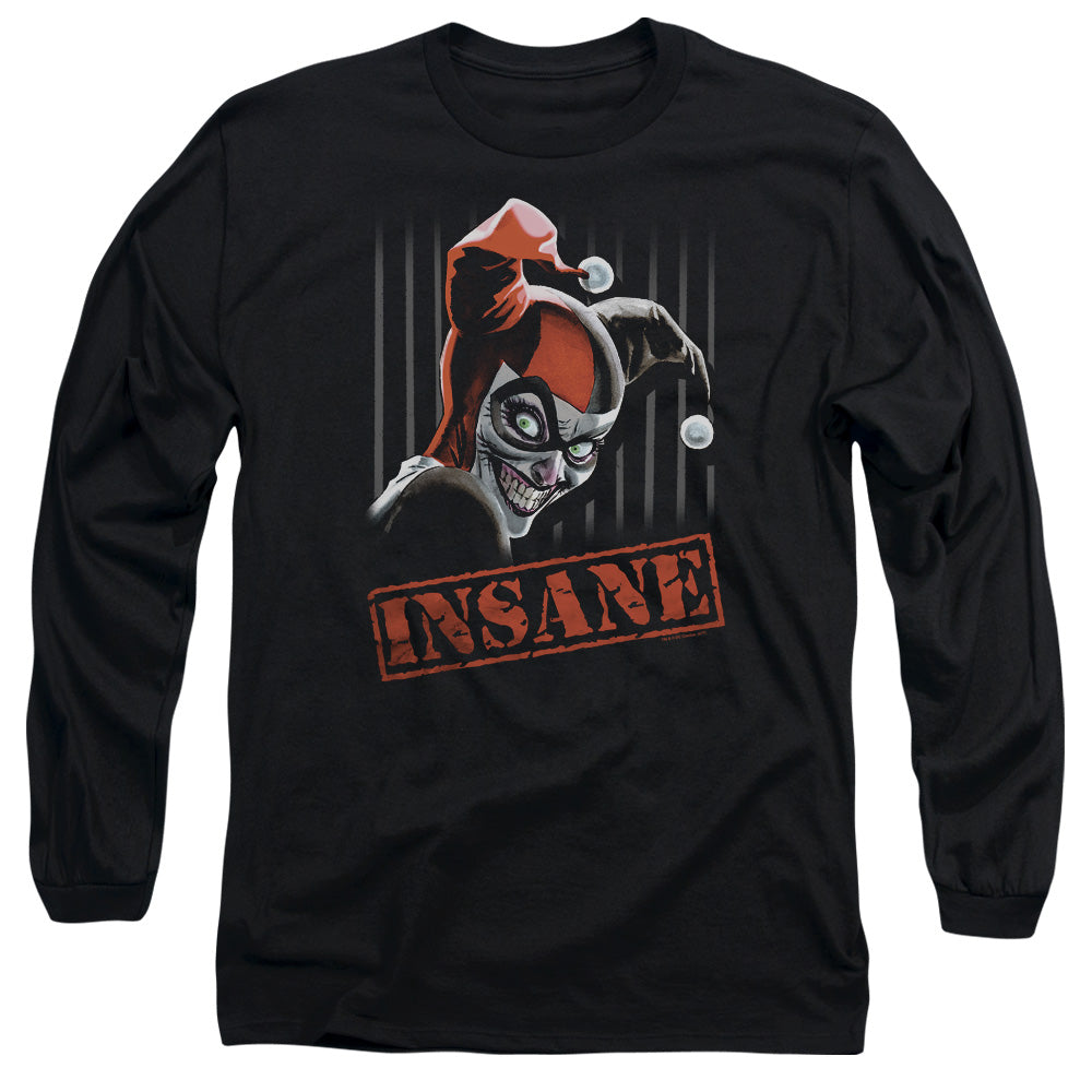 AN OFFCIALLY LICENSED BATMAN INSANE MEN'S LONG SLEEVE T-SHIRT BLACK