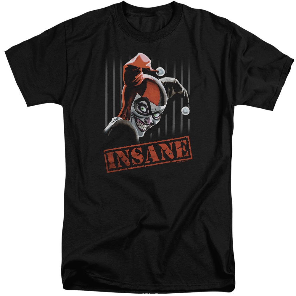 AN OFFCIALLY LICENSED BATMAN INSANE MEN'S TALL FIT T-SHIRT BLACK