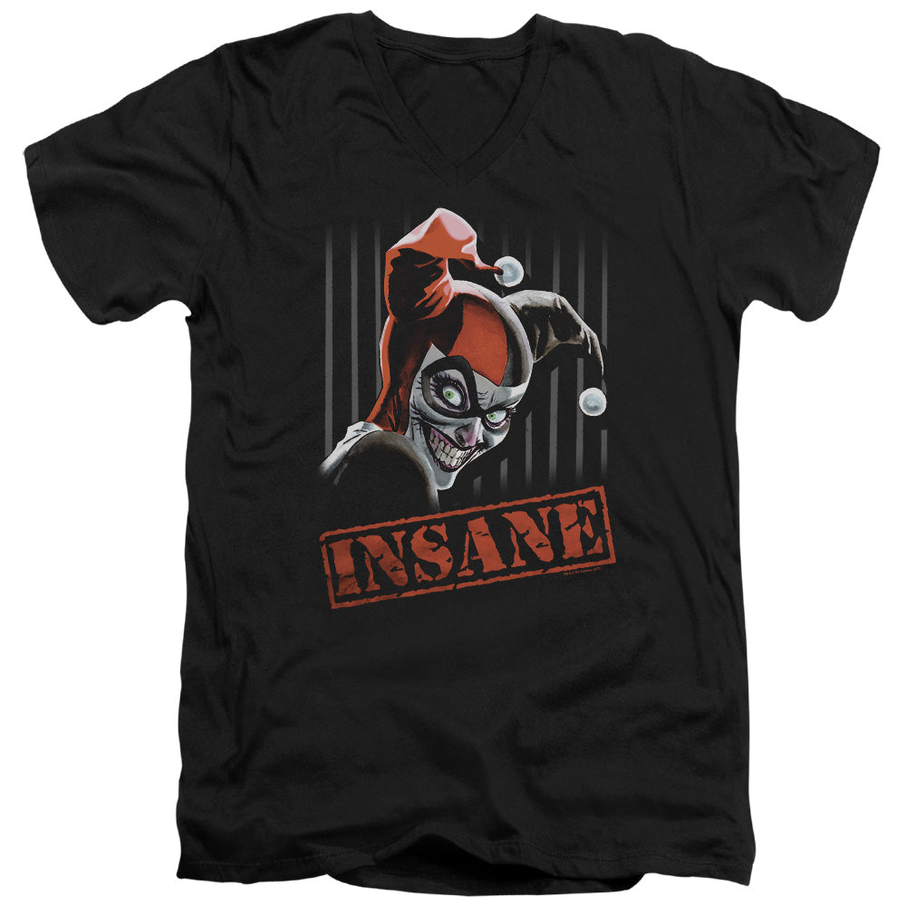 AN OFFCIALLY LICENSED BATMAN INSANE MEN'S V-NECK T-SHIRT BLACK