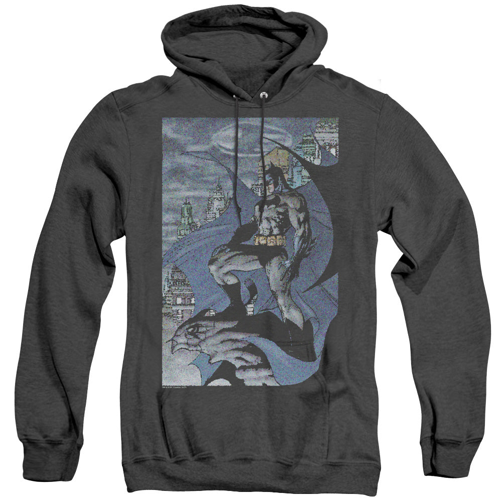 AN OFFCIALLY LICENSED BATMAN SEURBAT ADULT UNISEX HEATHER PULLOVER HOODIE BLACK