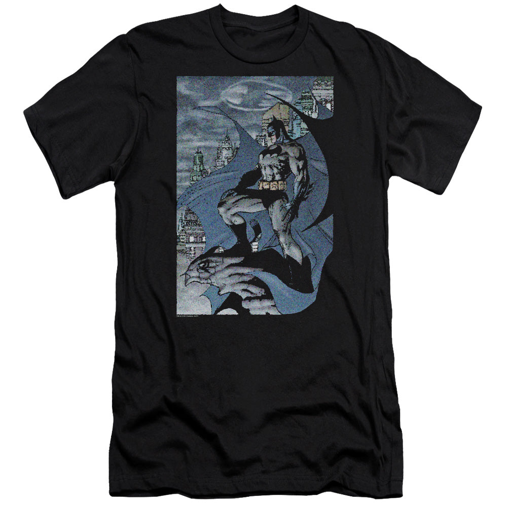 AN OFFCIALLY LICENSED BATMAN SEURBAT MEN'S PREMIUM SLIM FIT T-SHIRT BLACK