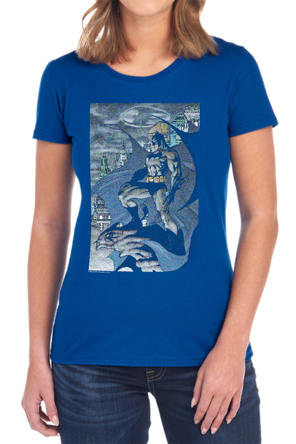 AN OFFCIALLY LICENSED BATMAN SEURBAT WOMEN'S REGULAR FIT T-SHIRT BLACK
