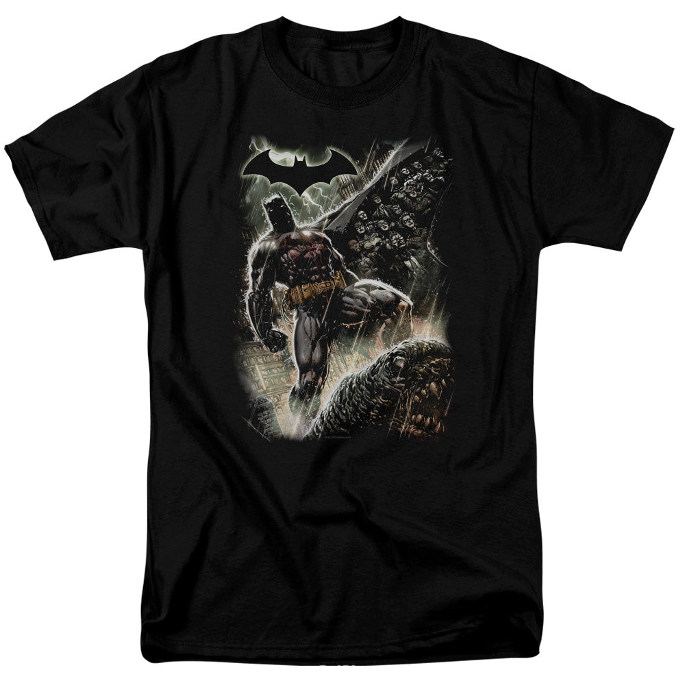 AN OFFCIALLY LICENSED BATMAN FAMILY MEN'S REGULAR FIT T-SHIRT BLACK