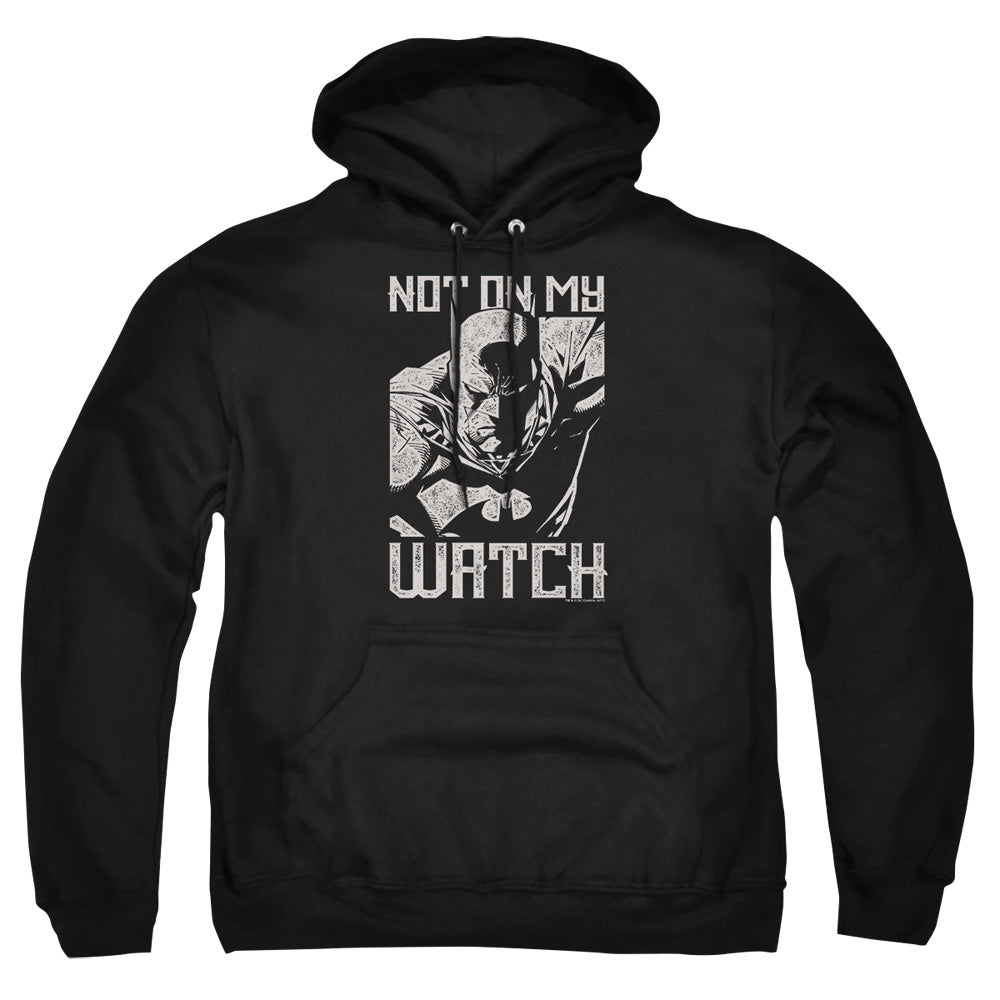 AN OFFCIALLY LICENSED BATMAN WATCH ADULT UNISEX PULLOVER HOODIE BLACK