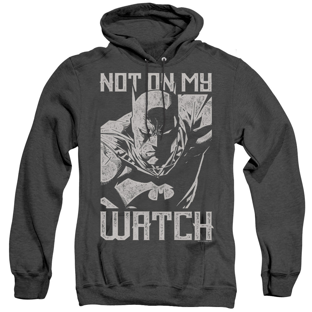 AN OFFCIALLY LICENSED BATMAN WATCH ADULT UNISEX HEATHER PULLOVER HOODIE BLACK