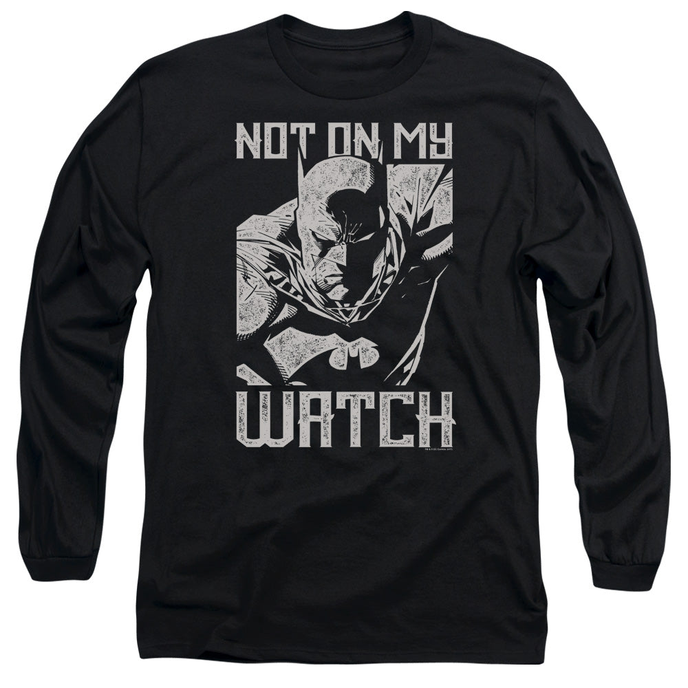 AN OFFCIALLY LICENSED BATMAN WATCH MEN'S LONG SLEEVE T-SHIRT BLACK