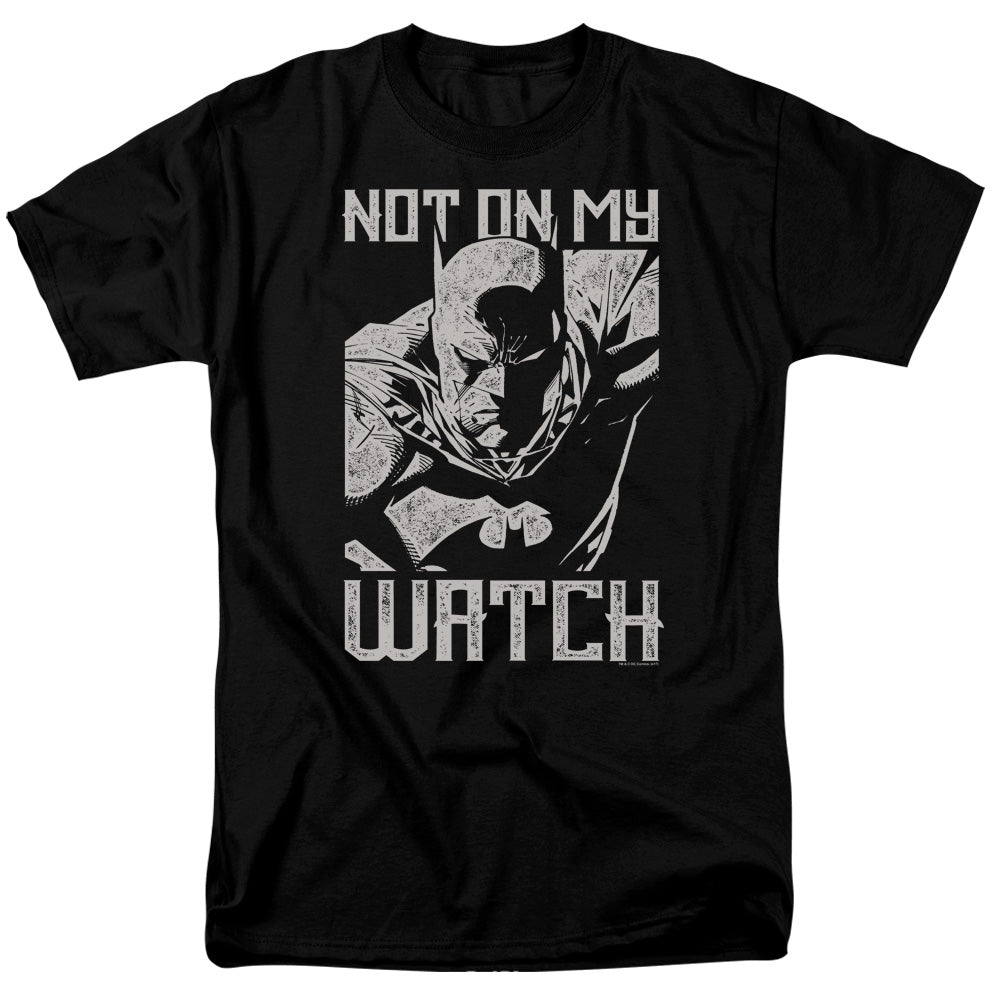 AN OFFCIALLY LICENSED BATMAN WATCH MEN'S REGULAR FIT T-SHIRT BLACK