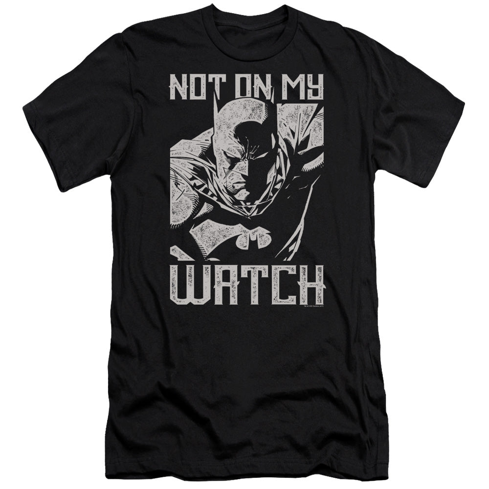 AN OFFCIALLY LICENSED BATMAN WATCH MEN'S PREMIUM SLIM FIT T-SHIRT BLACK