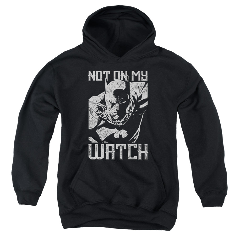 AN OFFCIALLY LICENSED BATMAN WATCH YOUTH HOODIE BLACK