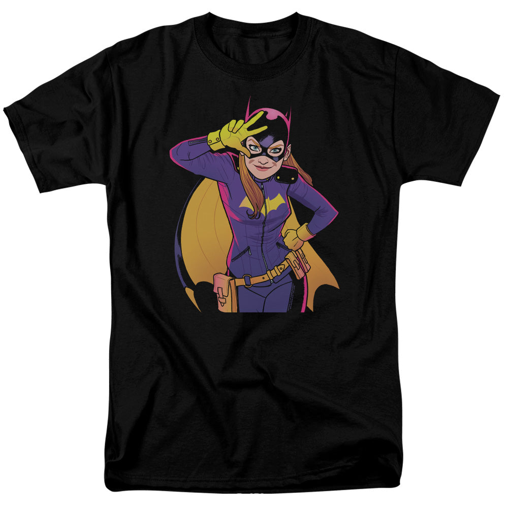 AN OFFCIALLY LICENSED BATMAN BATGIRL MOVES MEN'S REGULAR FIT T-SHIRT BLACK