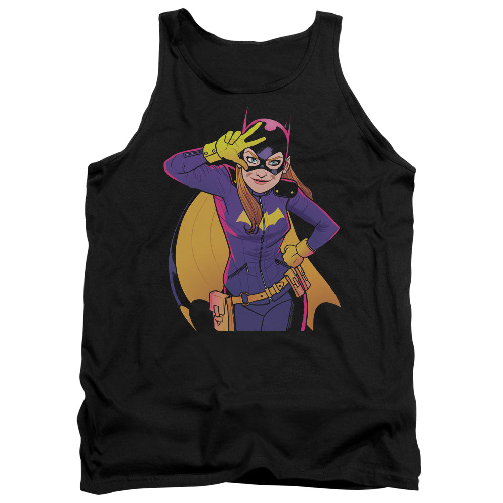 AN OFFCIALLY LICENSED BATMAN BATGIRL MOVES ADULT UNISEX TANK TOP BLACK