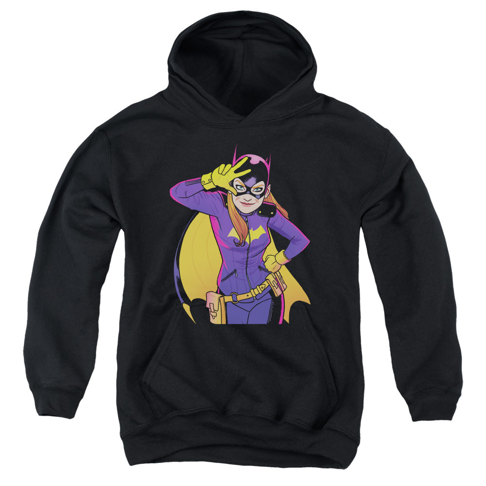 AN OFFCIALLY LICENSED BATMAN BATGIRL MOVES YOUTH HOODIE BLACK