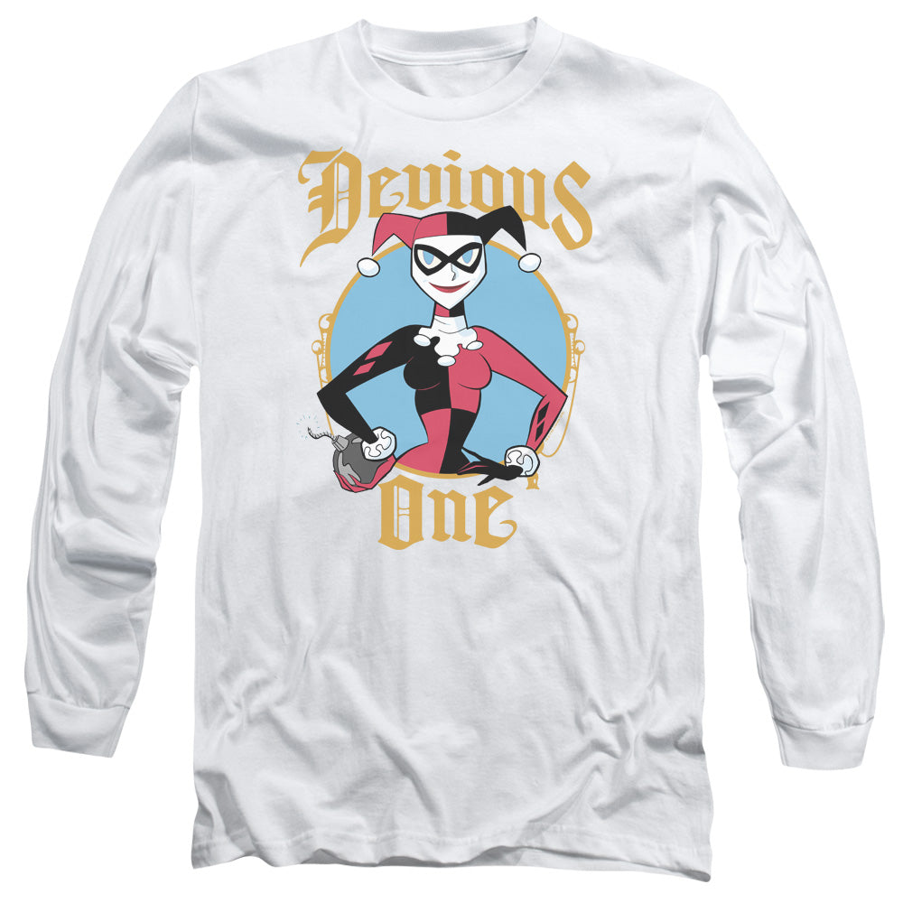 AN OFFCIALLY LICENSED BATMAN DEVIOUS ONE MEN'S LONG SLEEVE T-SHIRT WHITE