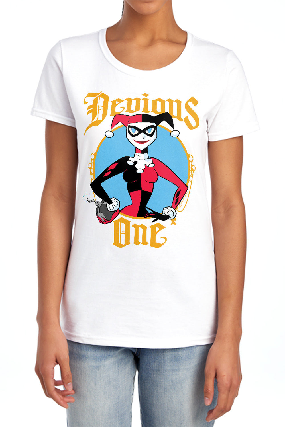 AN OFFCIALLY LICENSED BATMAN DEVIOUS ONE WOMEN'S REGULAR FIT T-SHIRT WHITE