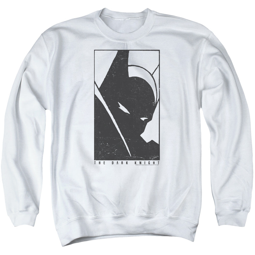 AN OFFCIALLY LICENSED BATMAN AN ICON ADULT UNISEX CREWNECK SWEATSHIRT WHITE