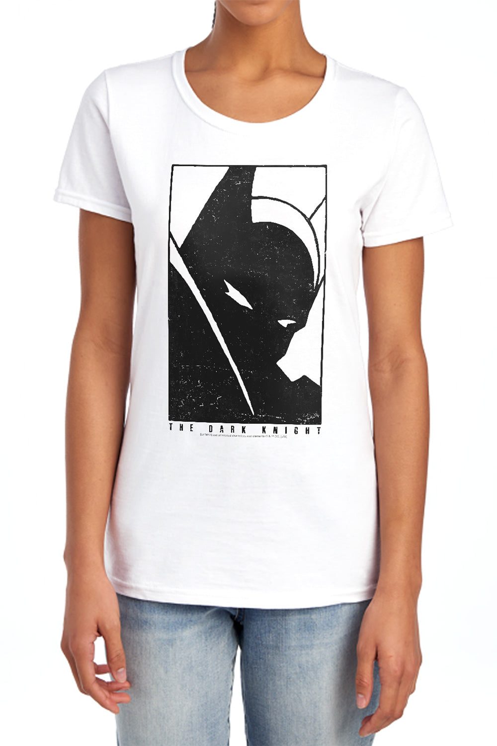 AN OFFCIALLY LICENSED BATMAN AN ICON WOMEN'S REGULAR FIT T-SHIRT WHITE