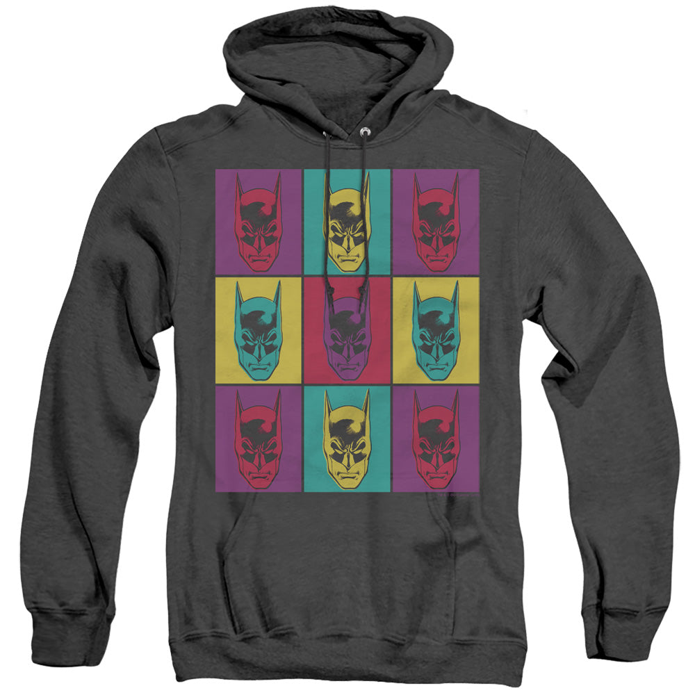 AN OFFCIALLY LICENSED BATMAN WARHOL BATMAN ADULT UNISEX HEATHER PULLOVER HOODIE BLACK