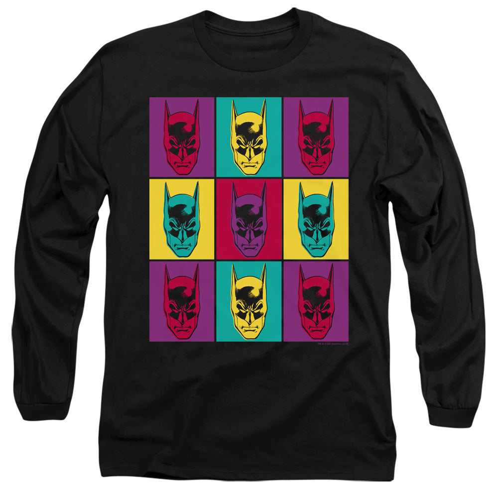 AN OFFCIALLY LICENSED BATMAN WARHOL BATMAN MEN'S LONG SLEEVE T-SHIRT BLACK