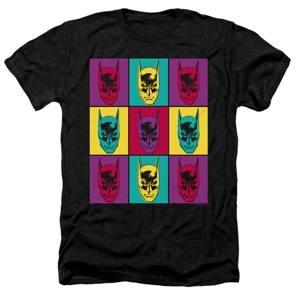 AN OFFCIALLY LICENSED BATMAN WARHOL BATMAN MEN'S HEATHER T-SHIRT CHARCOAL