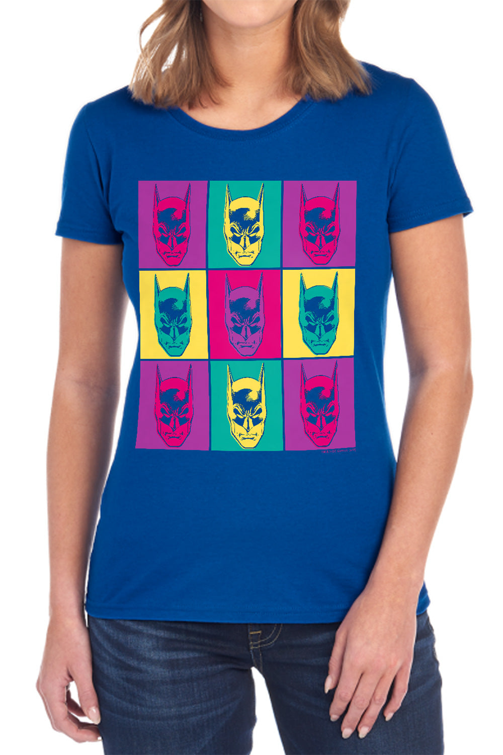 AN OFFCIALLY LICENSED BATMAN WARHOL BATMAN WOMEN'S REGULAR FIT T-SHIRT BLACK