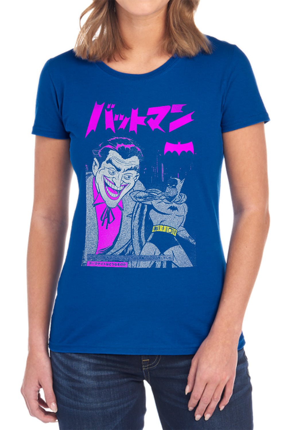 AN OFFCIALLY LICENSED BATMAN KANJI COVER WOMEN'S REGULAR FIT T-SHIRT BLACK