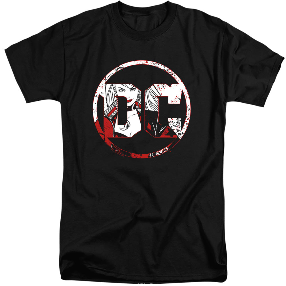 AN OFFCIALLY LICENSED BATMAN DC LOGO HARLEY MEN'S TALL FIT T-SHIRT BLACK
