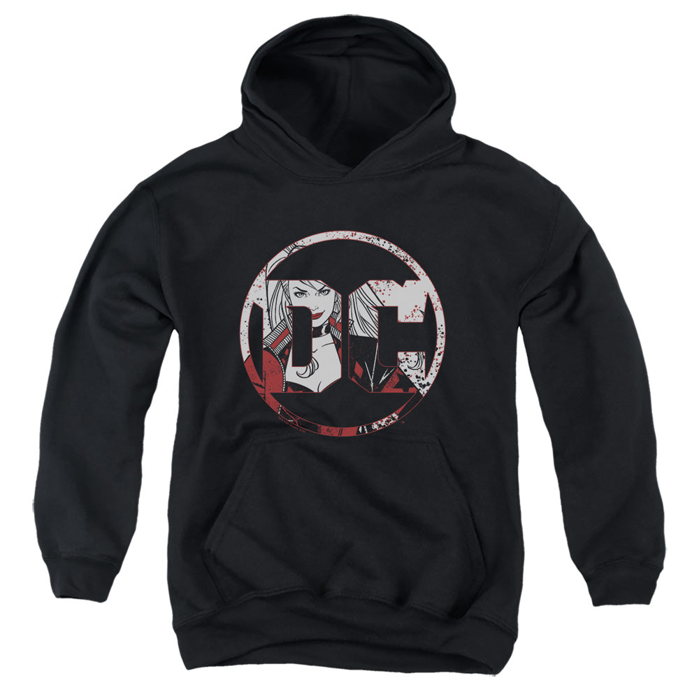 AN OFFCIALLY LICENSED BATMAN DC LOGO HARLEY YOUTH HOODIE BLACK