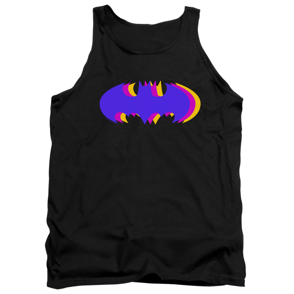 AN OFFCIALLY LICENSED BATMAN TRI COLORED SYMBOL ADULT UNISEX TANK TOP BLACK