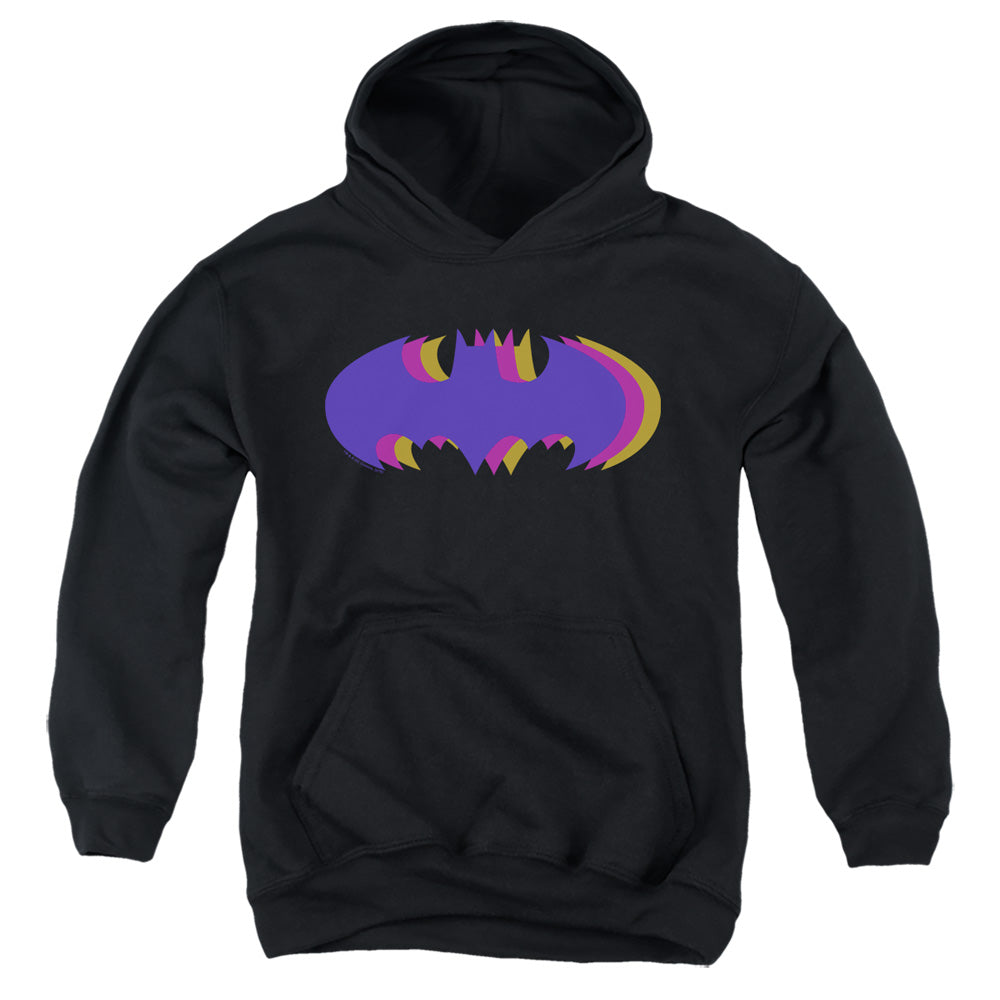 AN OFFCIALLY LICENSED BATMAN TRI COLORED SYMBOL YOUTH HOODIE BLACK