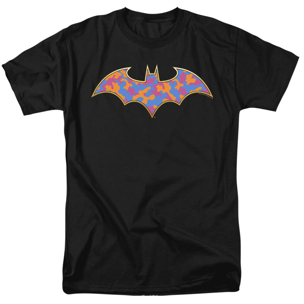 AN OFFCIALLY LICENSED BATMAN GOLD CAMO MEN'S REGULAR FIT T-SHIRT BLACK