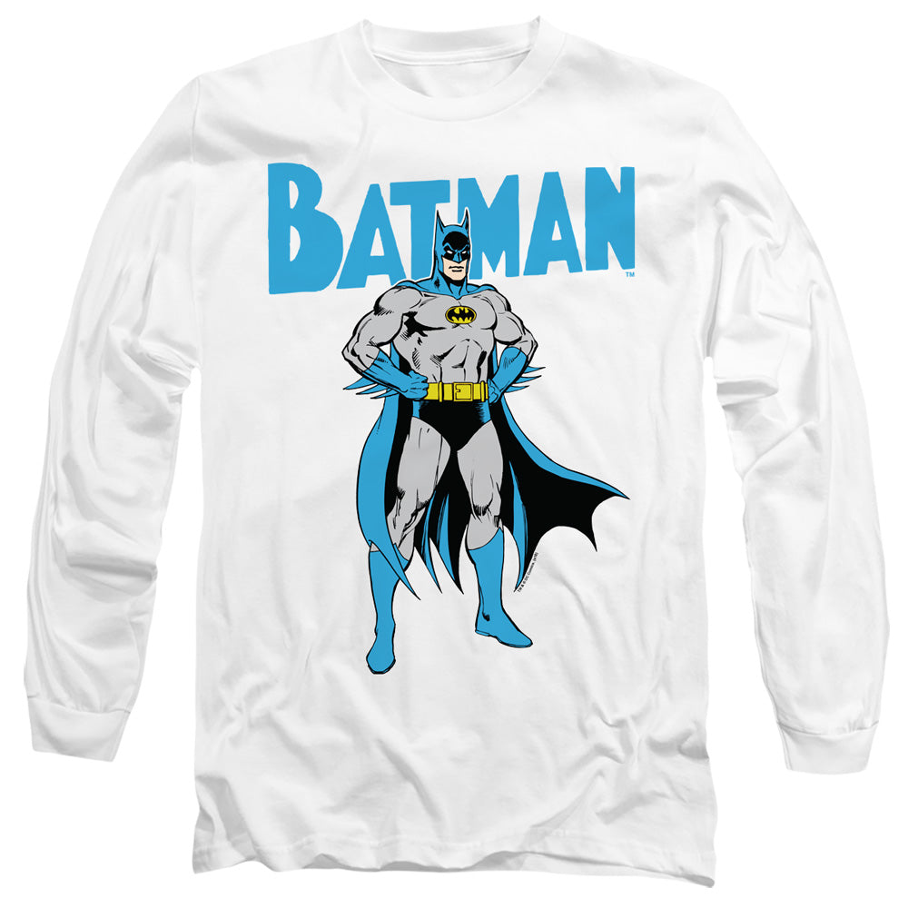 AN OFFCIALLY LICENSED BATMAN STANCE MEN'S LONG SLEEVE T-SHIRT WHITE