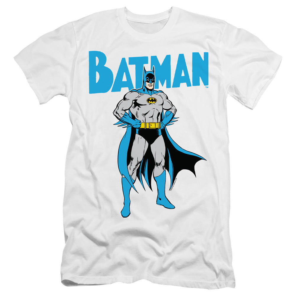 AN OFFCIALLY LICENSED BATMAN STANCE MEN'S PREMIUM SLIM FIT T-SHIRT WHITE
