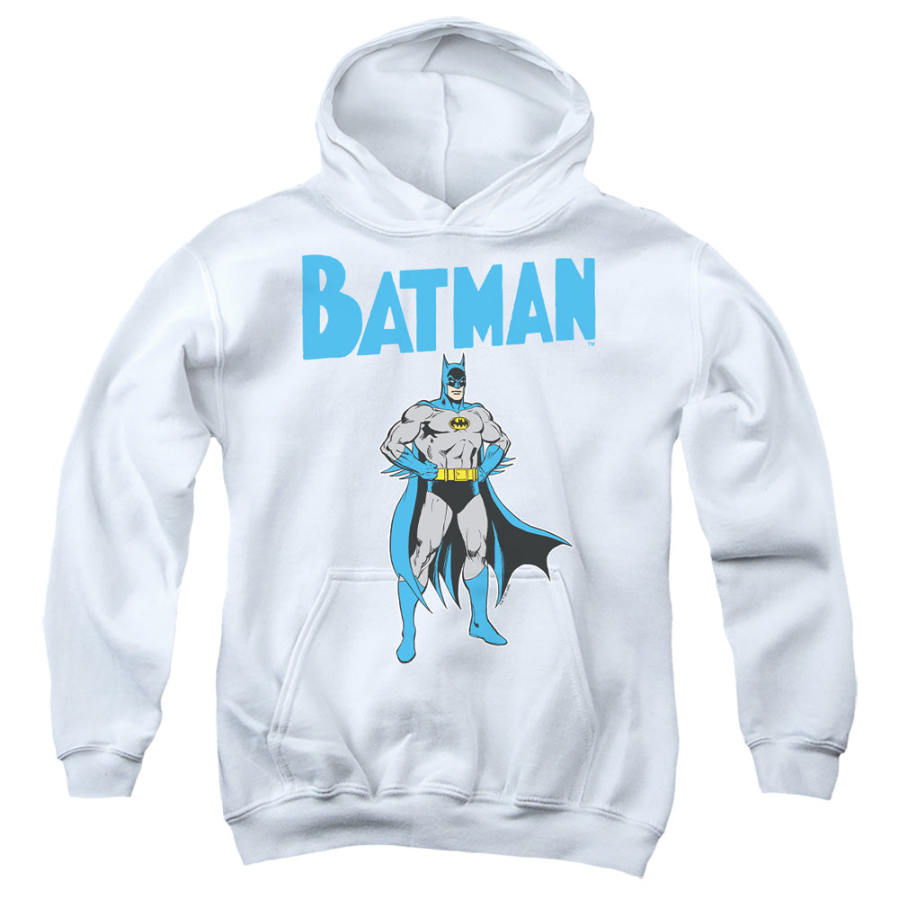 AN OFFCIALLY LICENSED BATMAN STANCE YOUTH HOODIE WHITE