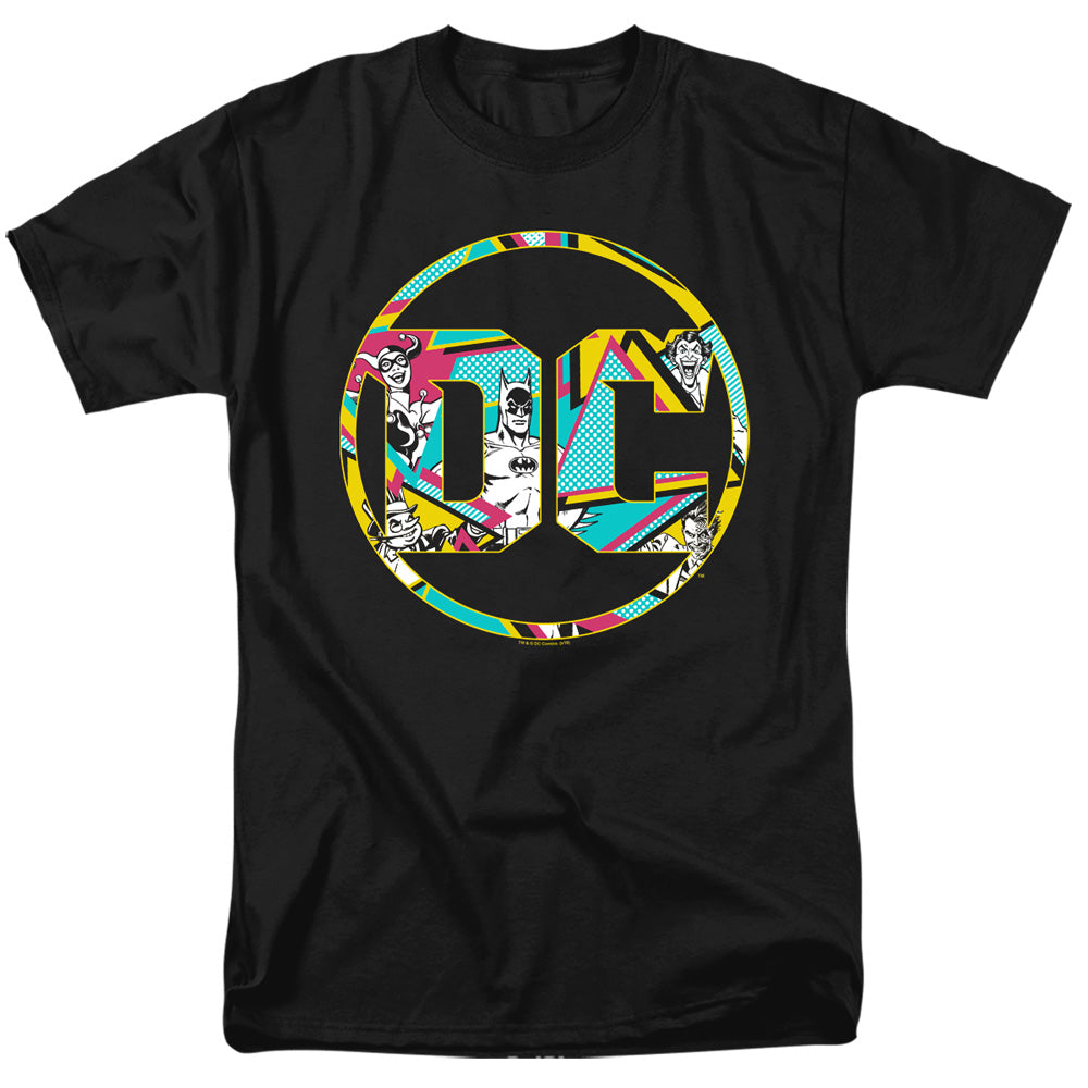 AN OFFCIALLY LICENSED BATMAN 80S BAT LOGO MEN'S REGULAR FIT T-SHIRT BLACK