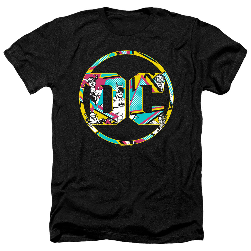 AN OFFCIALLY LICENSED BATMAN 80S BAT LOGO MEN'S HEATHER T-SHIRT CHARCOAL