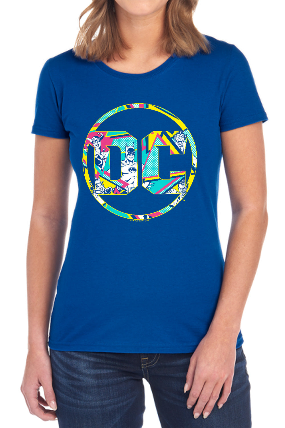 AN OFFCIALLY LICENSED BATMAN 80S BAT LOGO WOMEN'S REGULAR FIT T-SHIRT BLACK