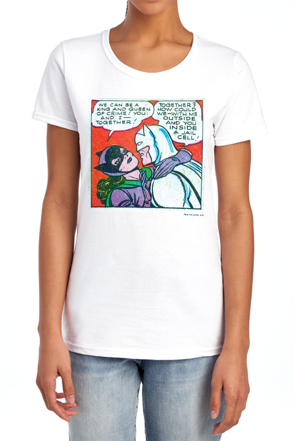 AN OFFCIALLY LICENSED BATMAN JAIL CELL WOMEN'S REGULAR FIT T-SHIRT PINK