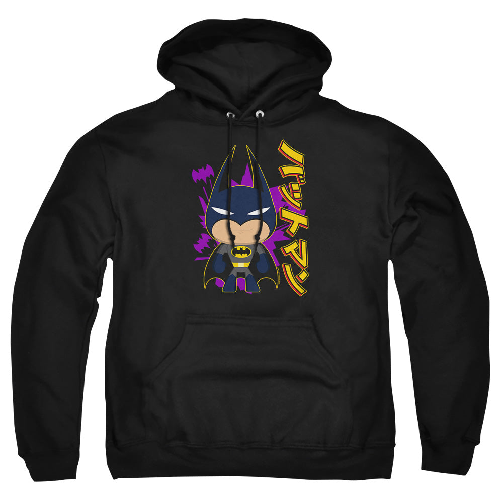 AN OFFCIALLY LICENSED BATMAN CUTE KANJI ADULT UNISEX PULLOVER HOODIE BLACK