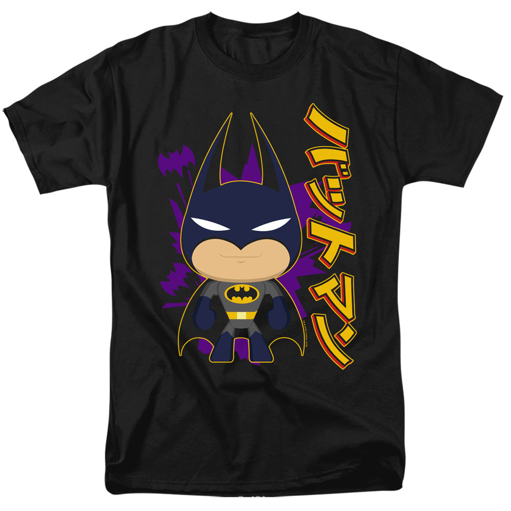 AN OFFCIALLY LICENSED BATMAN CUTE KANJI MEN'S REGULAR FIT T-SHIRT BLACK