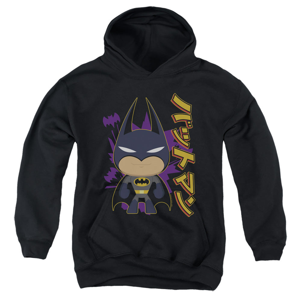 AN OFFCIALLY LICENSED BATMAN CUTE KANJI YOUTH HOODIE BLACK