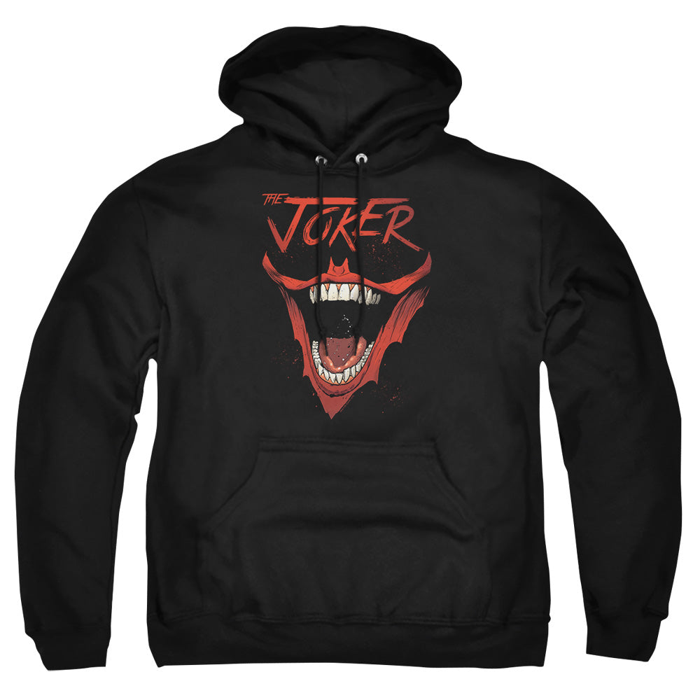 AN OFFCIALLY LICENSED BATMAN JOKER BAT LAUGH ADULT UNISEX PULLOVER HOODIE BLACK