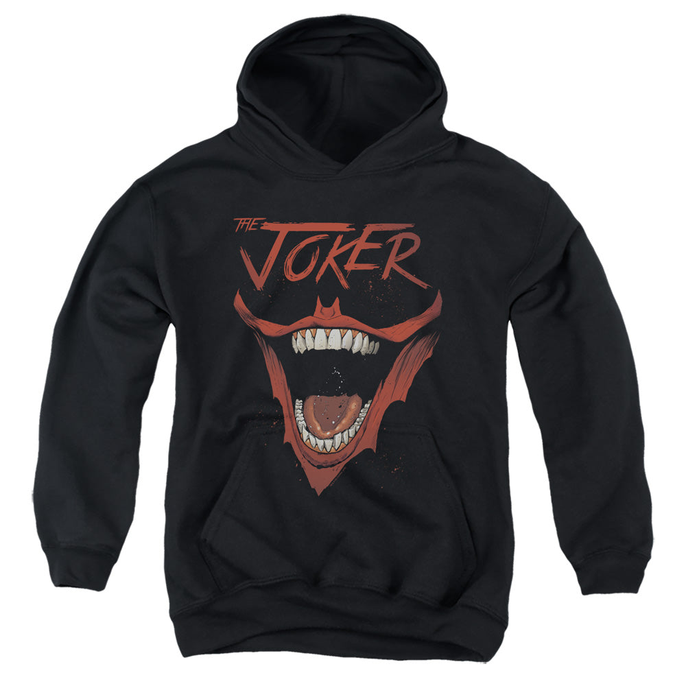 AN OFFCIALLY LICENSED BATMAN JOKER BAT LAUGH YOUTH HOODIE BLACK