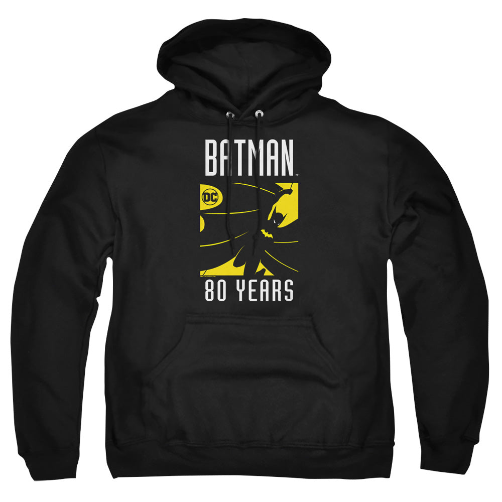 AN OFFCIALLY LICENSED BATMAN SILHOUETTE ADULT UNISEX PULLOVER HOODIE BLACK