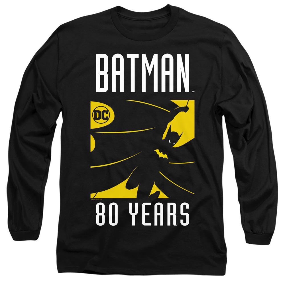 AN OFFCIALLY LICENSED BATMAN SILHOUETTE MEN'S LONG SLEEVE T-SHIRT BLACK