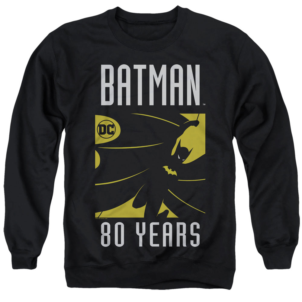 AN OFFCIALLY LICENSED BATMAN SILHOUETTE ADULT UNISEX CREWNECK SWEATSHIRT BLACK