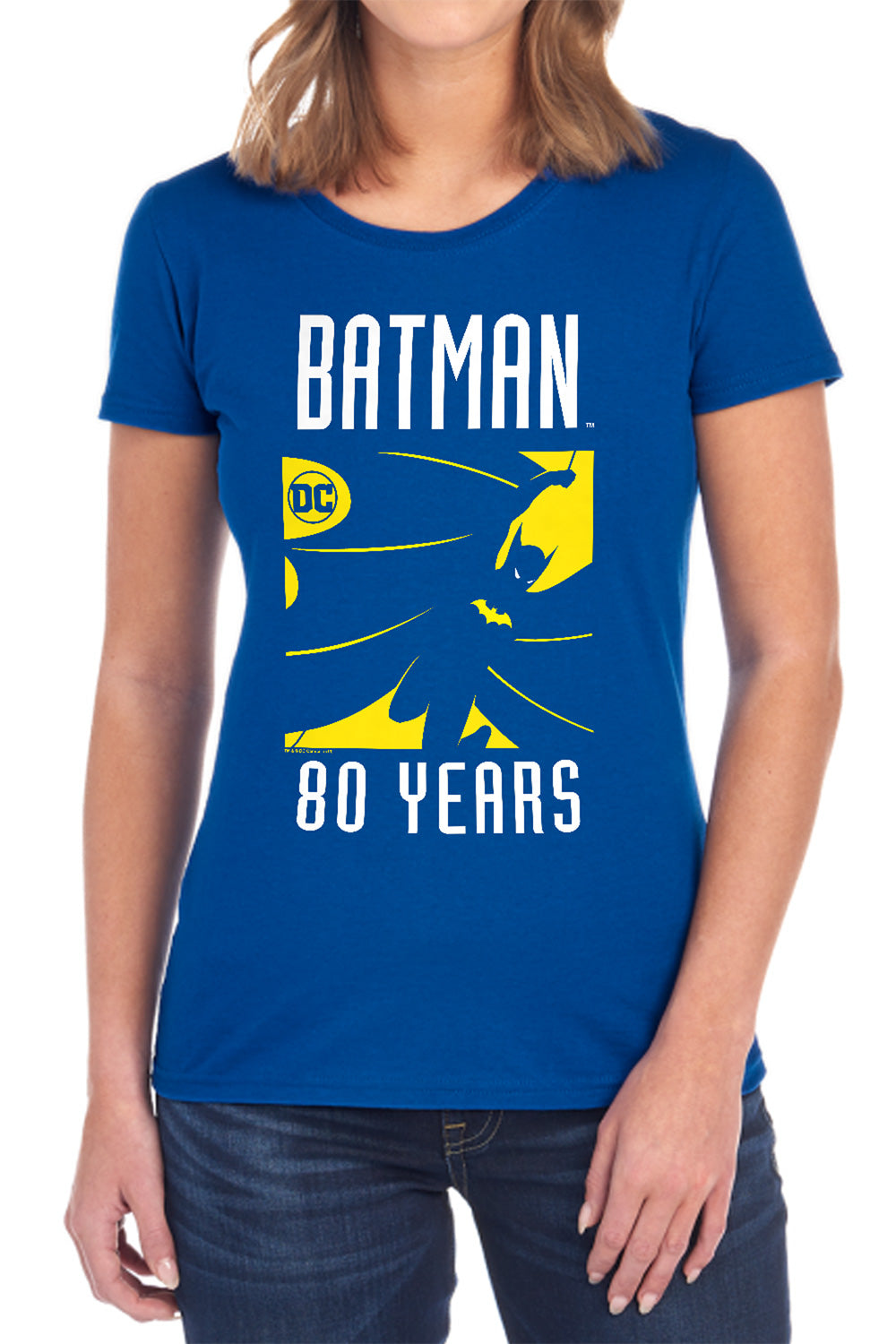 AN OFFCIALLY LICENSED BATMAN SILHOUETTE WOMEN'S REGULAR FIT T-SHIRT BLACK