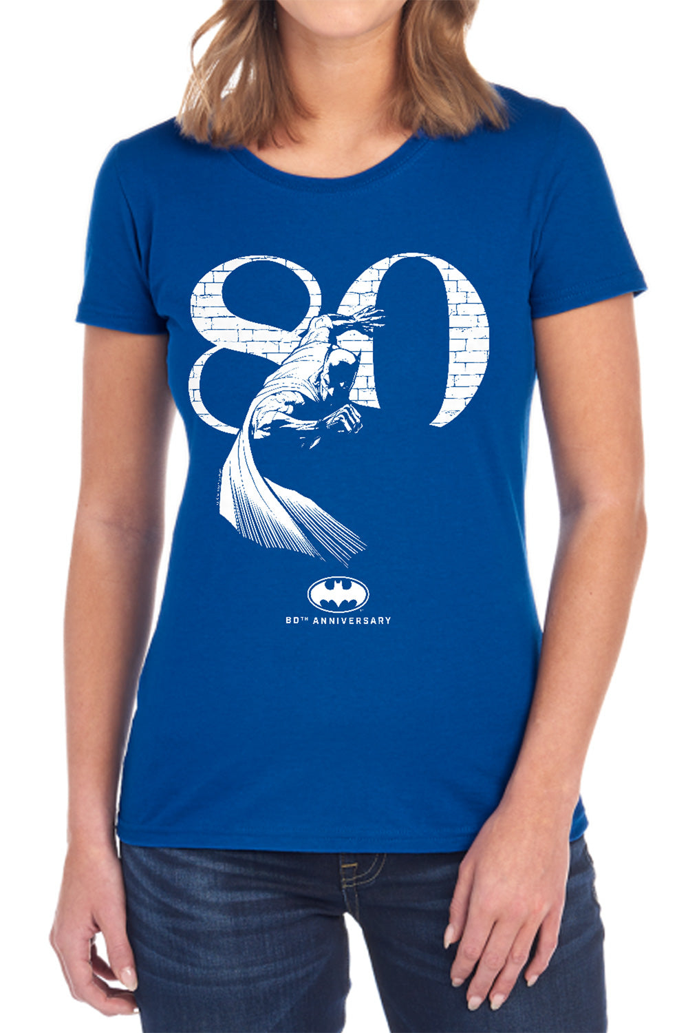 AN OFFCIALLY LICENSED BATMAN 80 WALL WOMEN'S REGULAR FIT T-SHIRT BLACK