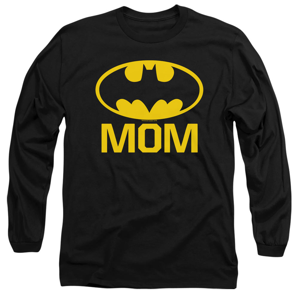 AN OFFCIALLY LICENSED BATMAN BAT MOM MEN'S LONG SLEEVE T-SHIRT BLACK